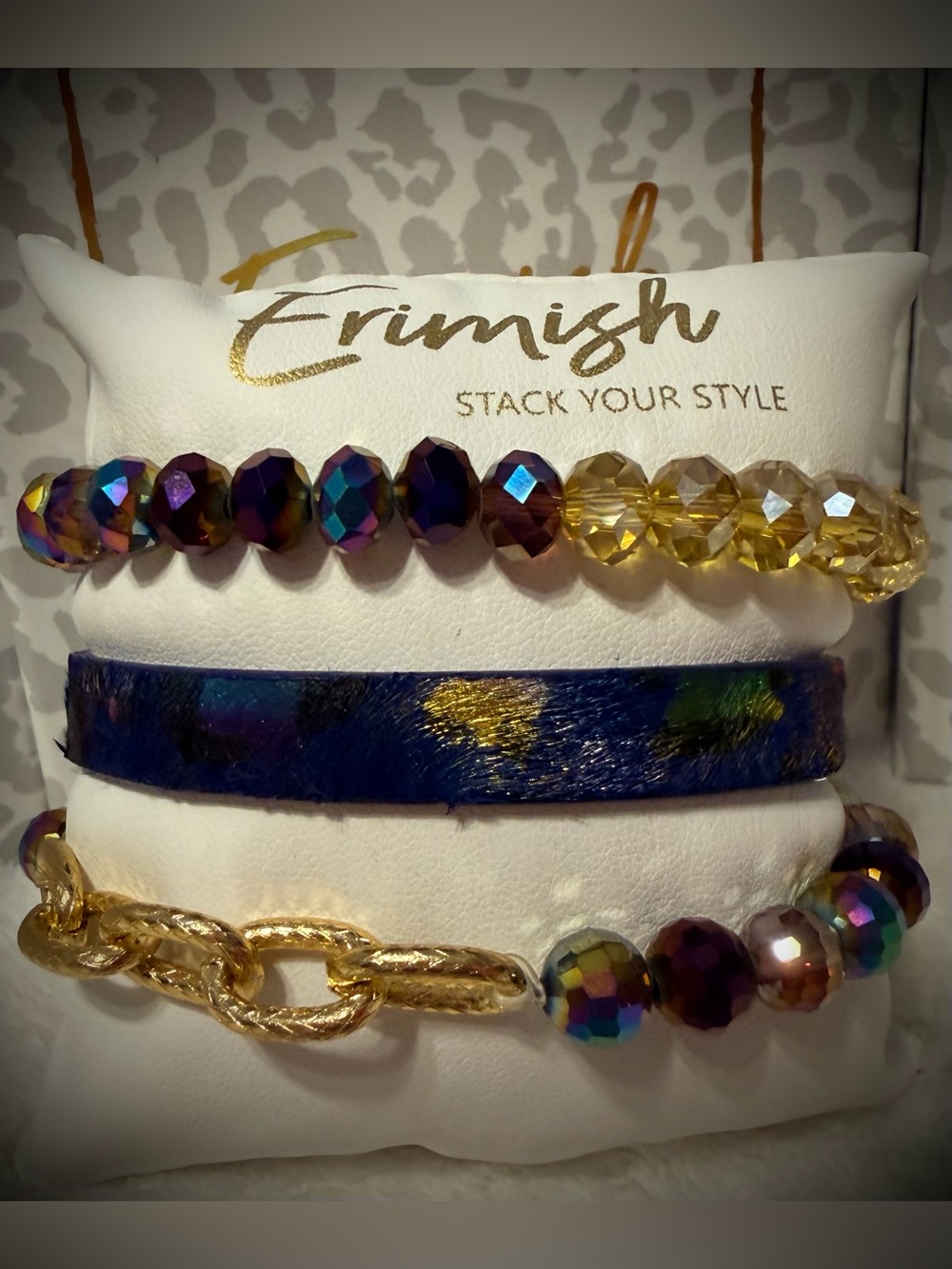 New ERIMISH Bracelets 3 pc Stack - Blue Iridescents
